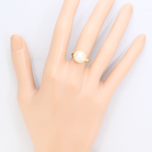 18K Yellow Gold Pearl Diamond Ring for Women - Elegant Bridal Jewelry, Anniversary Gift, Engagement Ring for Her - Perfect for Weddings, Proposals & Special Occasions