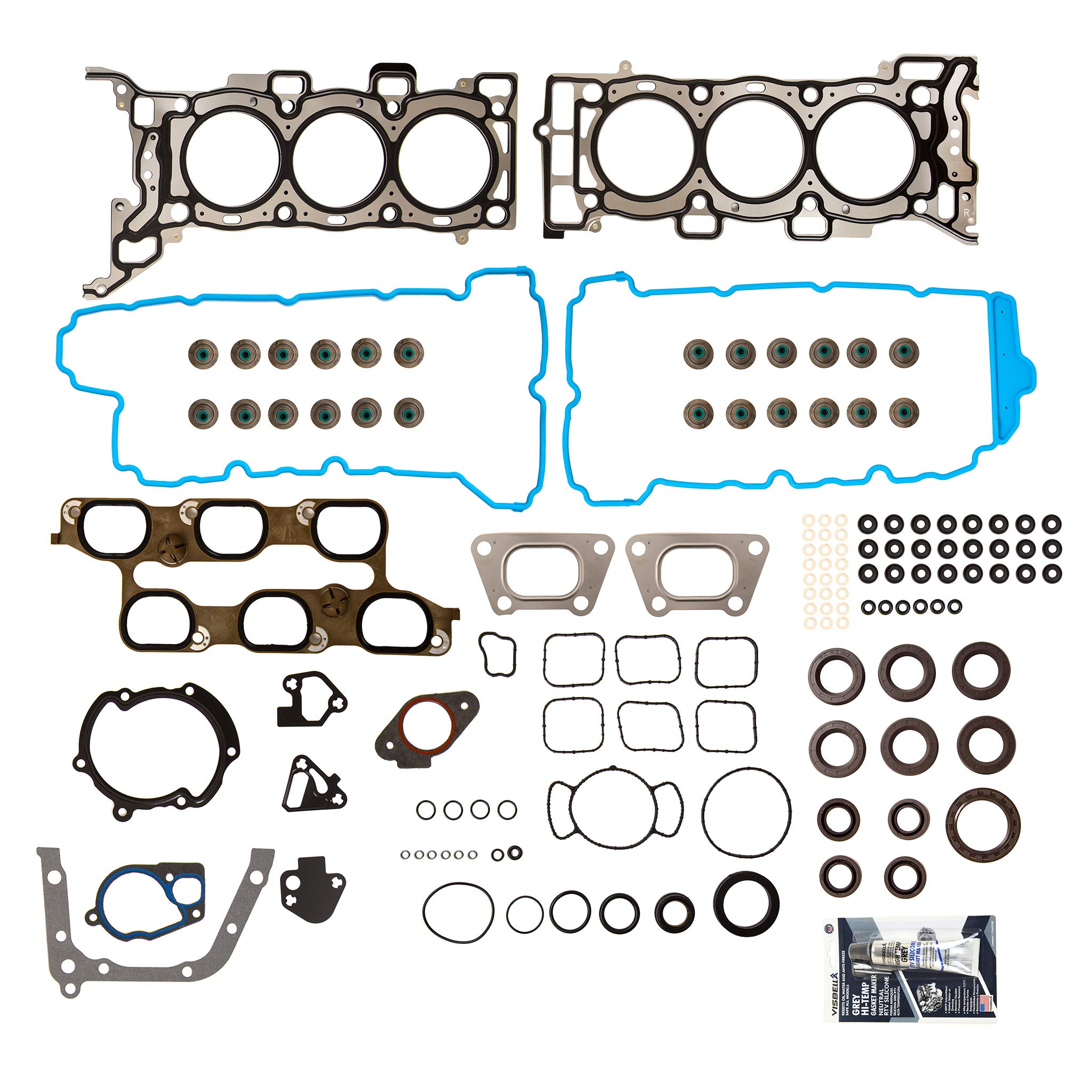 MA-9761252174 Head Gasket Set Compatible With 2010-2012 Buick Allure, Cadillac, Chevrolet, GMC, Saab 9-4x 3.0L V6 Engine - Perfect for Engine Repair & Maintenance