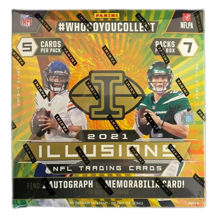 2021 Panini Illusions Football Mega Box - 24 Packs with Exclusive Rookie Cards & Autographs | Collectible NFL Trading Cards for Fans & Investors | Perfect for Fantasy Football Drafts & Game Day Trading