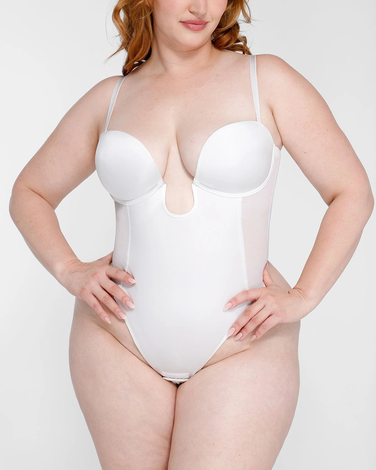 AirSlim® Deep Plunge Low Back Thong Bodysuit - Sexy Lingerie for Women, Comfortable Stretchy Fabric, Perfect for Date Night & Special Occasions