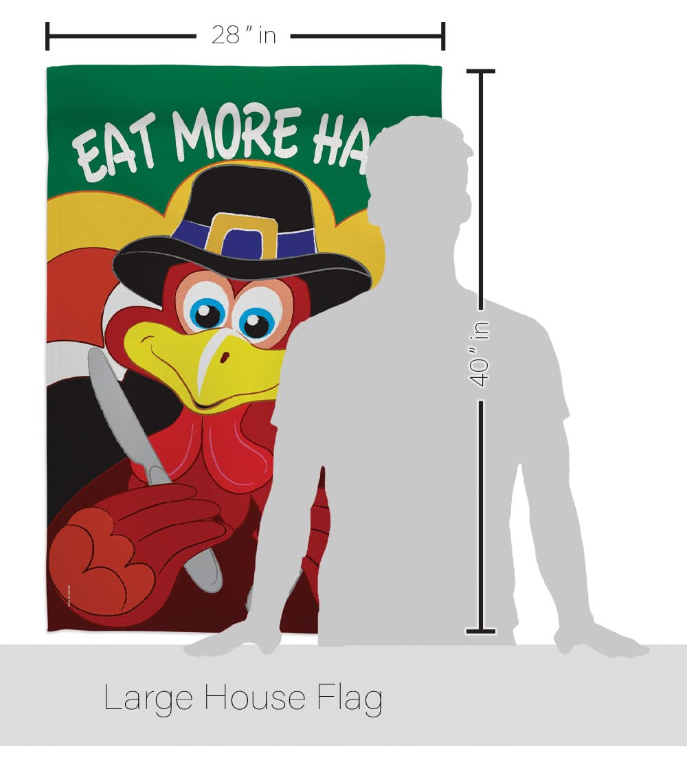 Breeze Decor Fall Thanksgiving House Flag Set - 28x40in Double Sided for Outdoor Decor