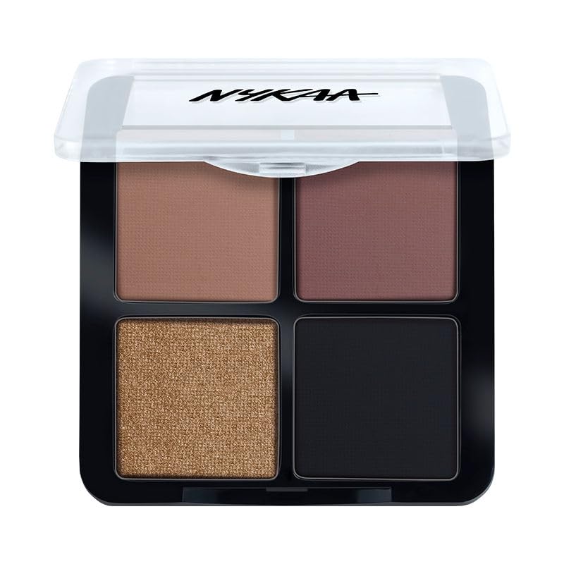 Nykaa Cosmetics Eyes On Me! 4-in-1 Quad Eyeshadow Palette - Night Out | Smoky Eye Makeup for Parties & Special Occasions