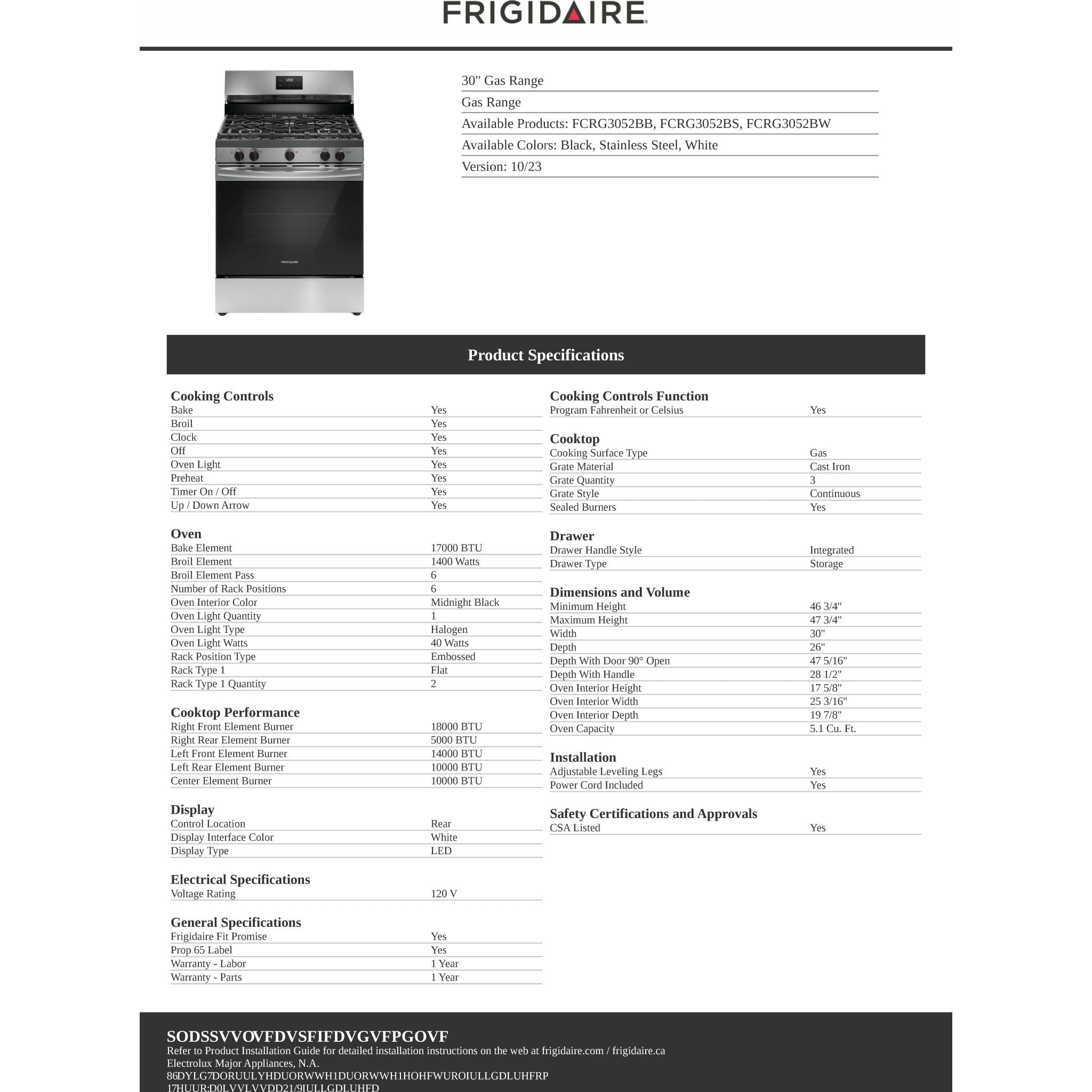 Frigidaire 30