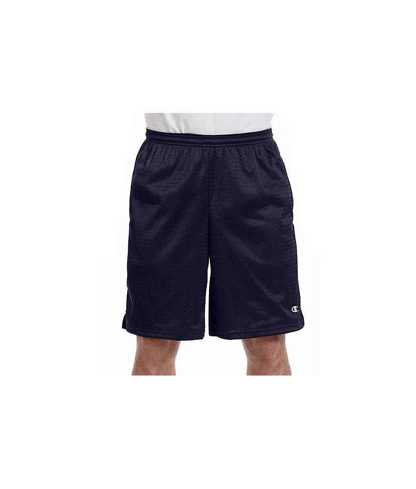 Champion Men's Long Mesh Athletic Shorts with Pockets - Comfortable Breathable Workout Shorts for Running, Gym & Casual Wear - Size XL in Navy Blue