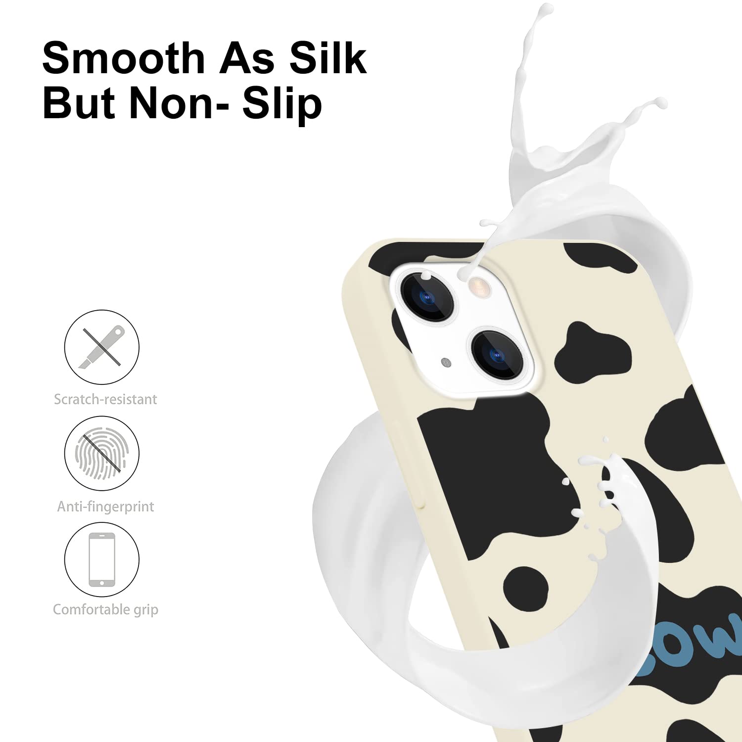 Cute Black Cow Print Silicone Phone Case for iPhone 11 - Shockproof Protective Cover for Women & Girls | Perfect for Everyday Use, School, Work & Travel