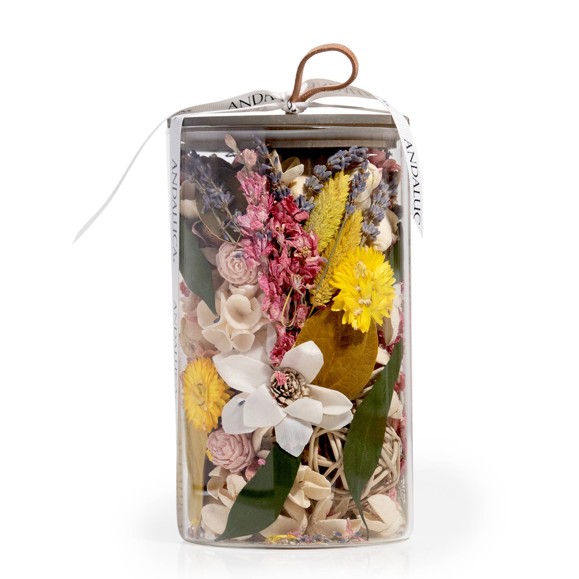 Andaluca Secrets of Spring Potpourri Jar - Aromatherapy Home Decor for Living Room, Bedroom & Bathroom - Floral Scented Air Freshener for Relaxation and Stress Relief