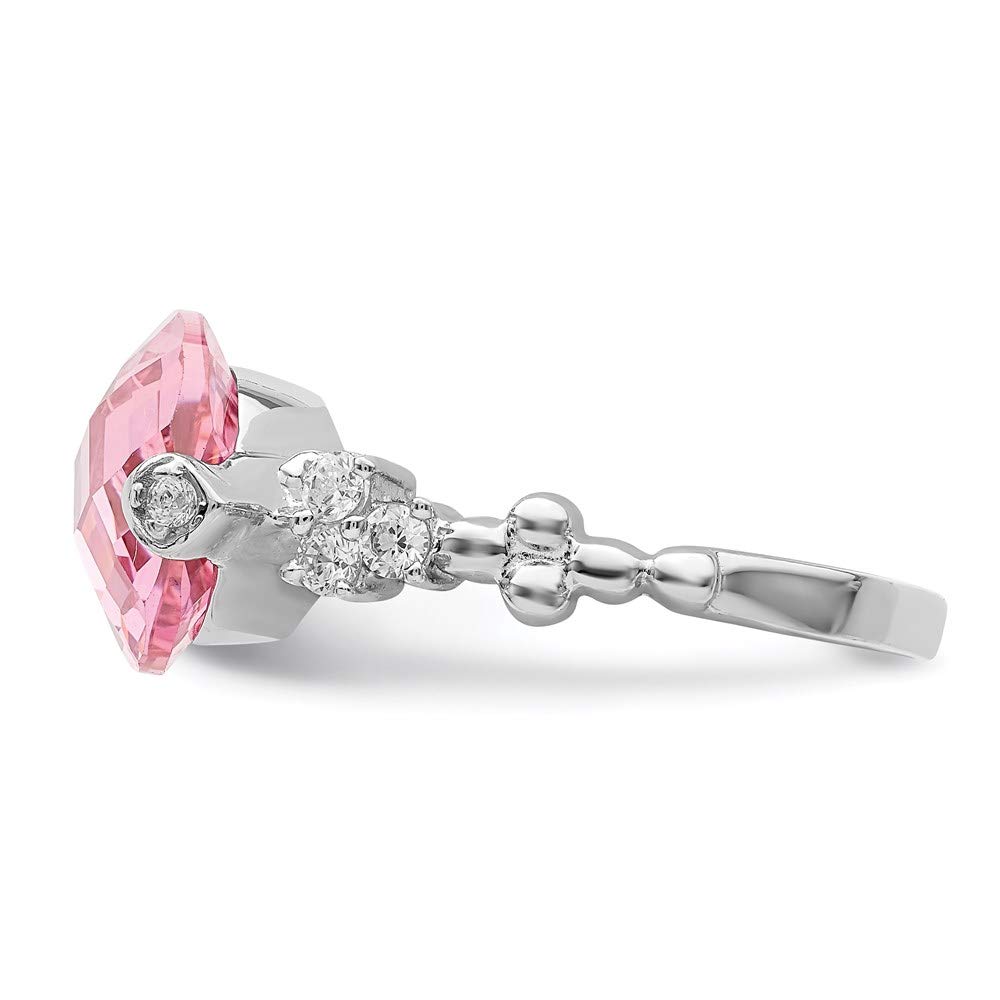 925 Sterling Silver Pink & Clear Cubic Zirconia Ring for Women - Elegant Fine Jewelry Gift for Her - Perfect for Anniversaries, Birthdays & Special Occasions