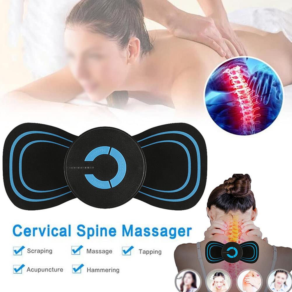 LVYXON Electric Neck Massager - Mini Automatic EMS Lymphatic Drainage Massager, Portable USB Shoulder & Neck Massage Pad for Pain Relief, Office & Home Use