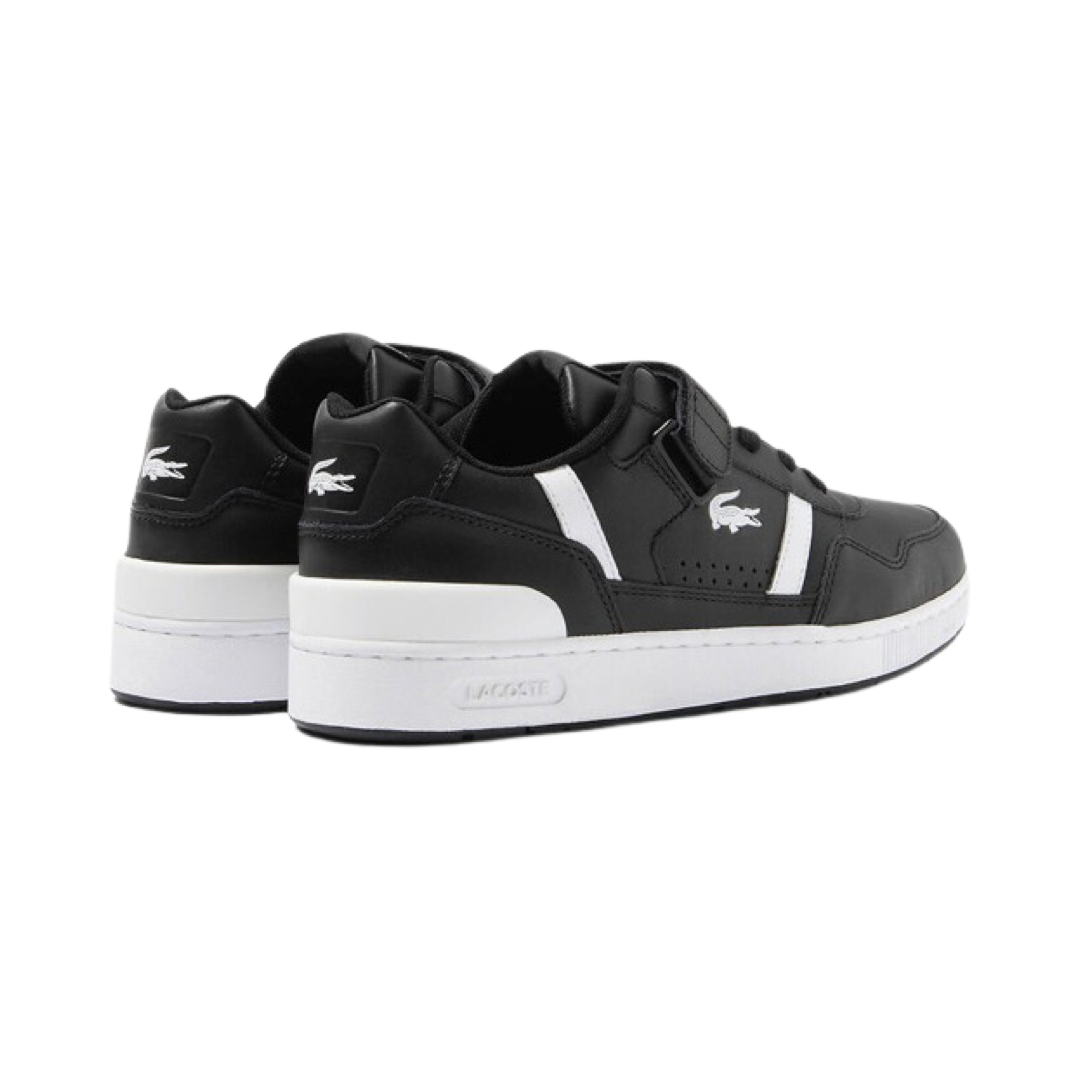 Lacoste Men's T Clip Velcro Sneakers - Black & White Casual Shoes for Walking, Running & Everyday Wear