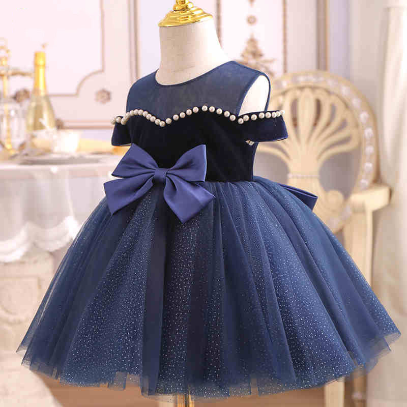 Elegant Princess Tulle Flower Girl Dress with Cold Shoulder Design - Perfect for Weddings, Baptisms & Special Occasions