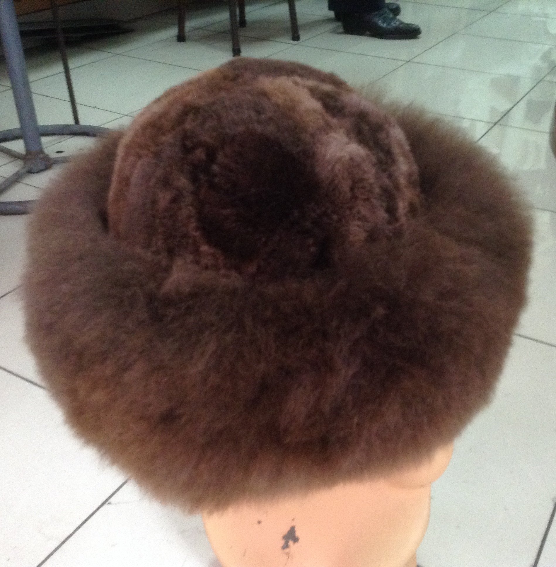 Women's Winter Fur Hat - Baby Alpaca Wide Brim Mongolian Style Russian Hat with Satin Lining (X-Large, Dark Brown) | Cold Weather Fashion Accessory for Outdoor Activities & Holiday Outfits