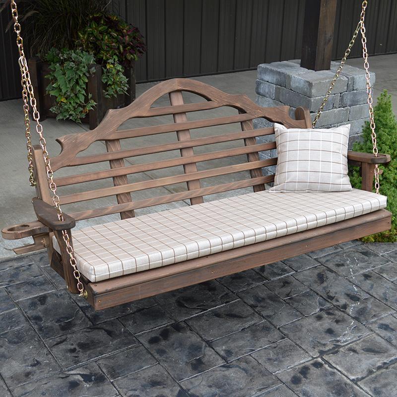 A & L Furniture Cedar Marlboro Swing - Outdoor Patio Swing with Weather-Resistant Cedar Wood - Perfect for Garden, Backyard, and Porch Relaxation