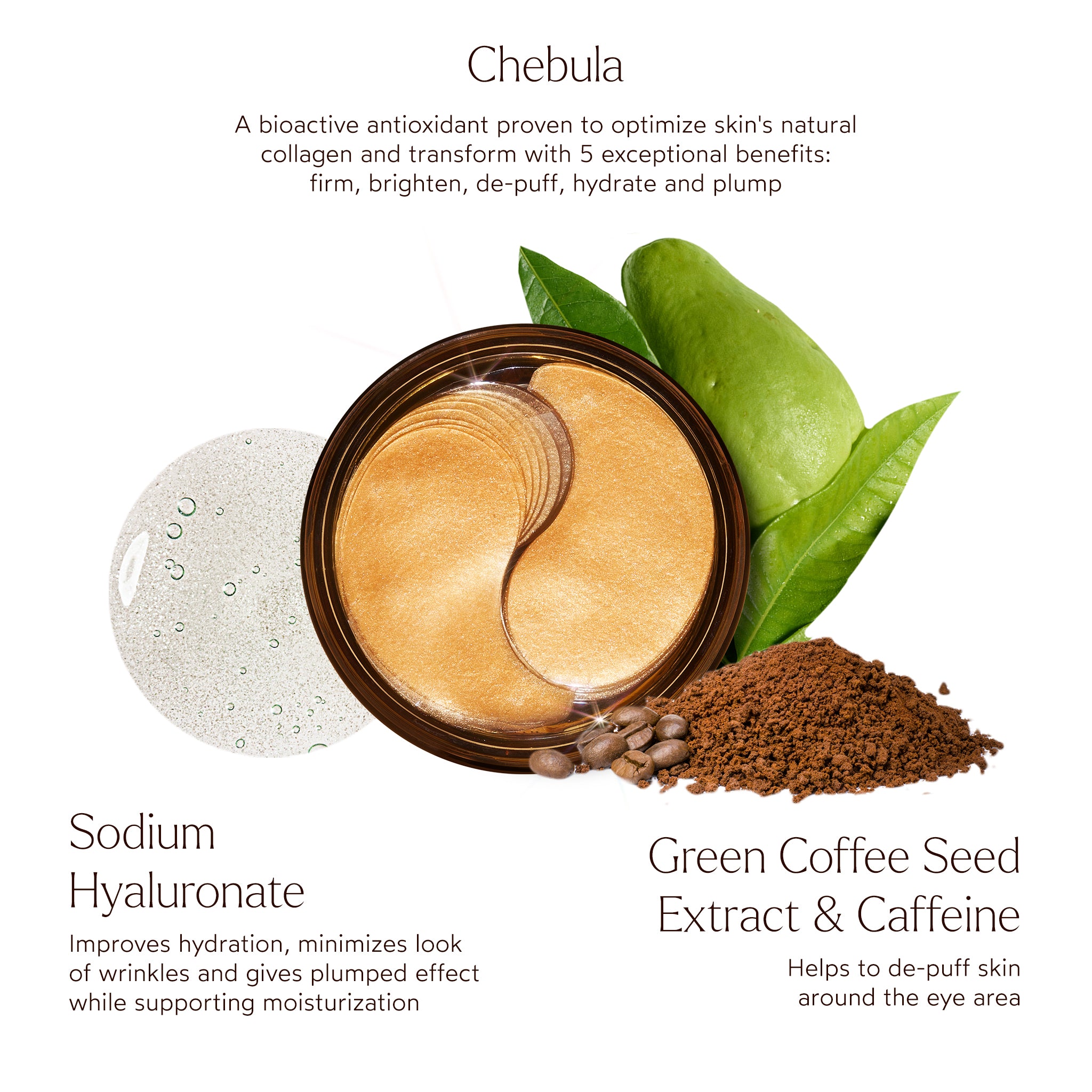 Chebula Multi Corrective Eye Patches for Dark Circles, Puffiness & Wrinkles | Anti-Aging Under Eye Treatment | Perfect for Night Routine & Travel Skincare