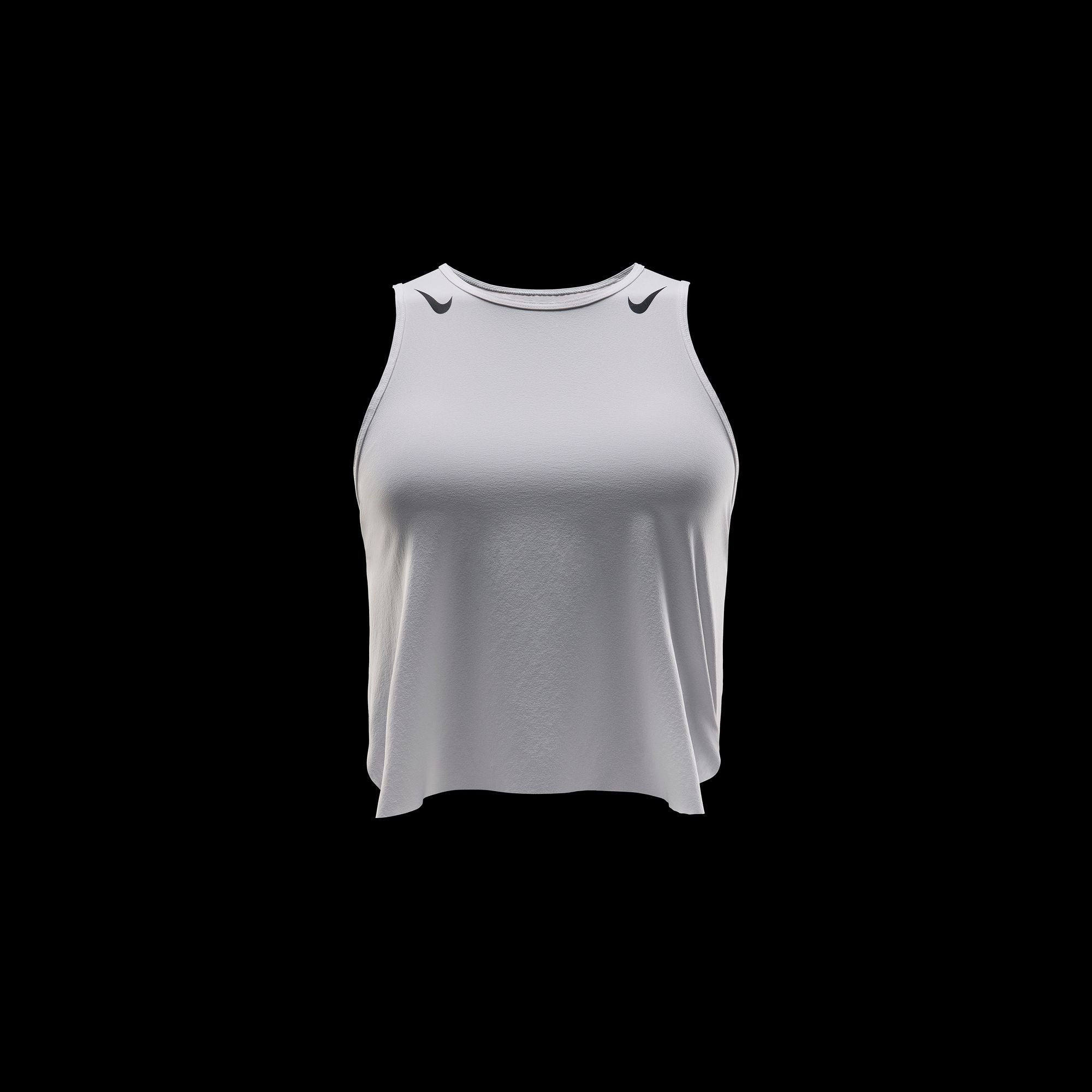 Women's AeroSwift Dri-FIT ADV Cropped Running Tank Top - Moisture Wicking, Breathable Workout Shirt (White/Black) | Perfect for Gym, Jogging & Outdoor Sports