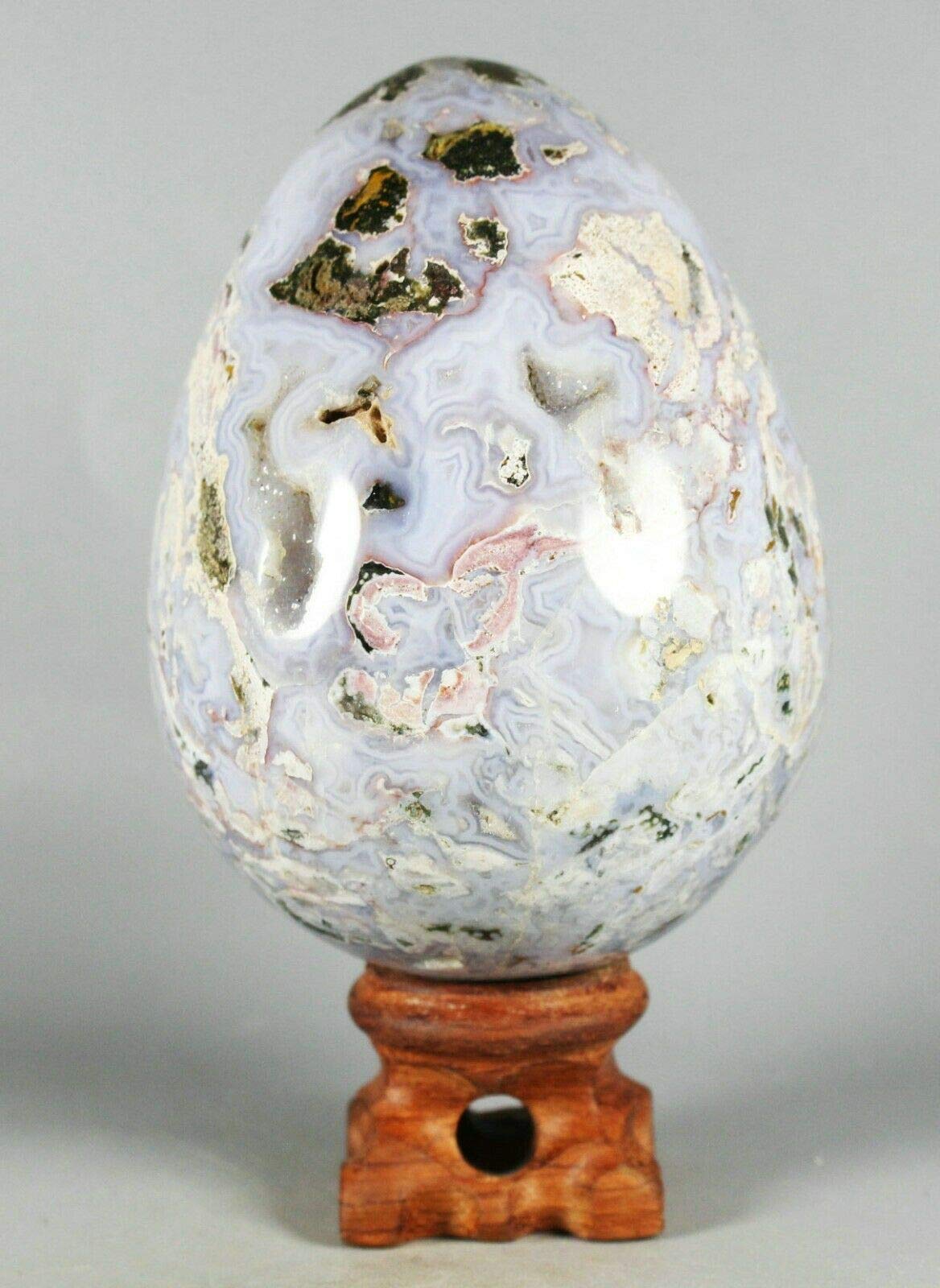 455g Raw Natural Ocean Jasper Quartz Geode Crystal Sphere Egg - Healing Stone for Meditation, Reiki & Home Decor | Premium Gemstone for Spiritual Energy, Chakra Balancing & Gift Giving
