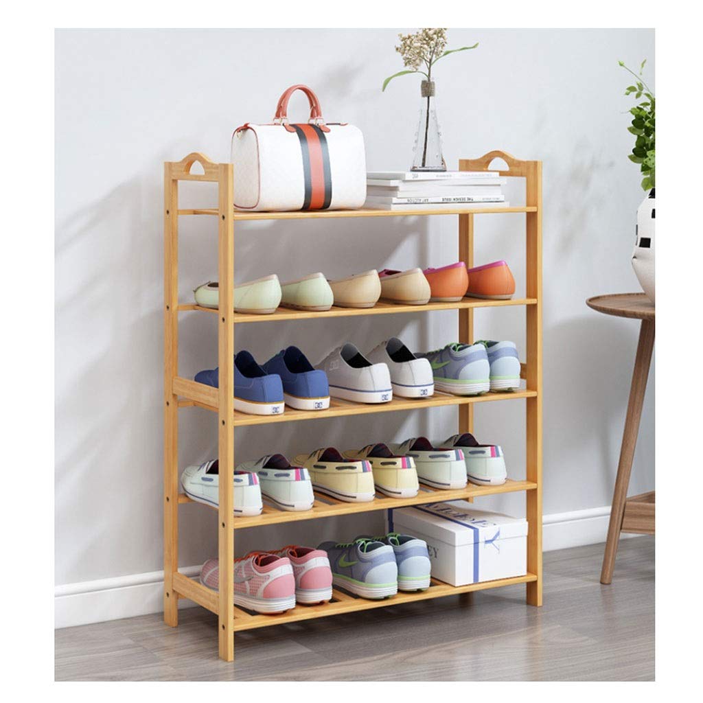 5-Tier Bamboo Shoe Rack Organizer - 70cm Wooden Shoe Storage Shelf for Entryway, Living Room, Balcony | Space-Saving Shoe Organizer for Home, Apartment & Closet Organization