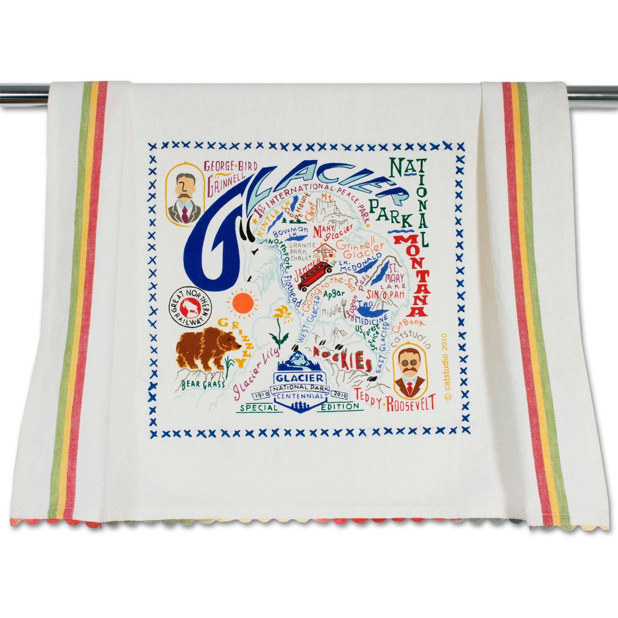 Catstudio Glacier Park Dish & Hand Towel Set - Absorbent Cotton Kitchen, Bar & Bathroom Towels - Perfect for Drying Dishes, Wiping Countertops & Hand Drying