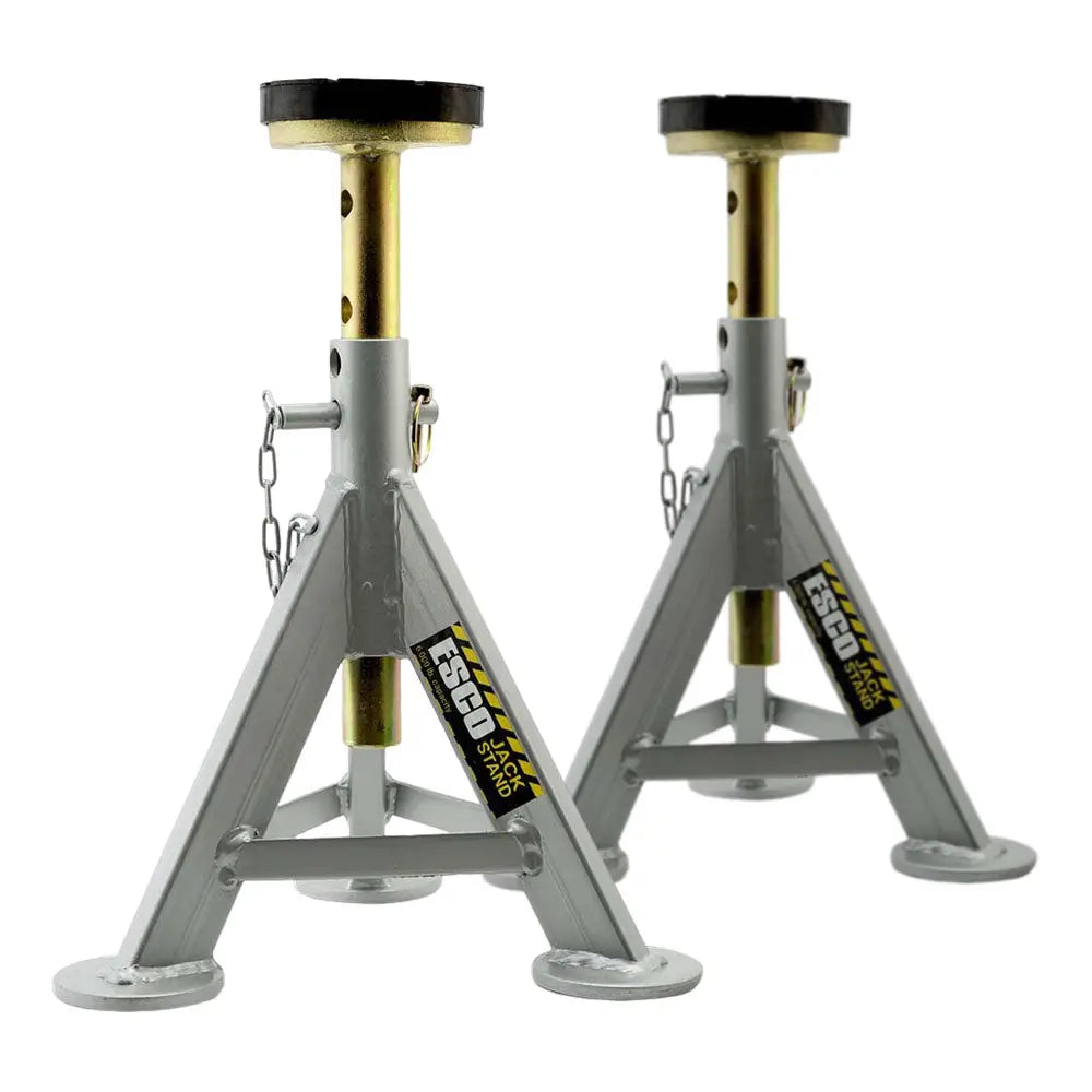 3 Ton Heavy Duty Jack Stands with Flat Top Rubber Cushion - Pair (10498) - Ideal for Vehicle Maintenance, Auto Repair & Garage Safety Support