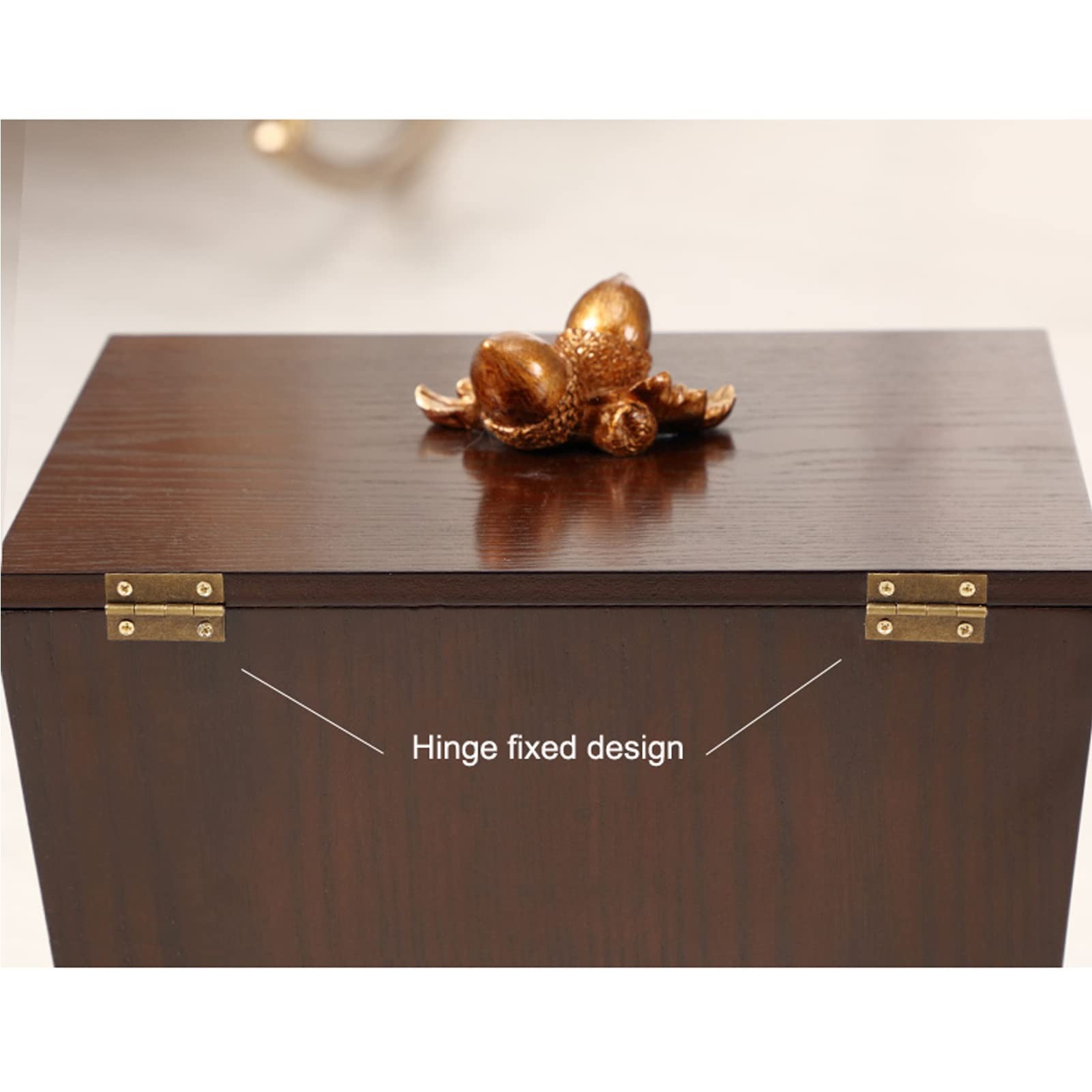 Wooden Trash Can with Lid - Cube Shaped Waste Bin, Creative Retro Style Paper Bins for Bedroom & Living Room | Eco-Friendly Wastebasket for Home Office Decor