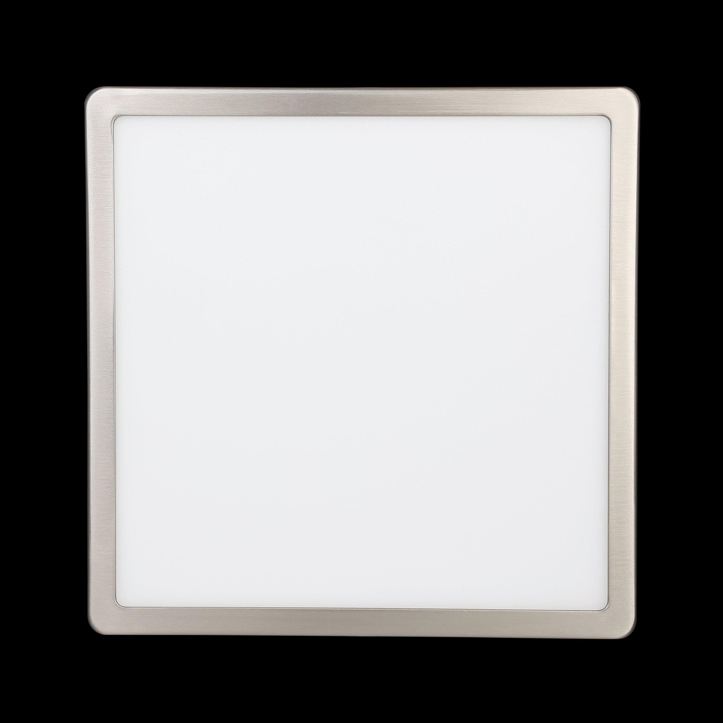 Eglo Connect Fueva Z Smart LED Nickel Square Flush Ceiling Light - Dimmable WiFi-Enabled Modern Fixture for Bedroom, Kitchen & Living Room Lighting