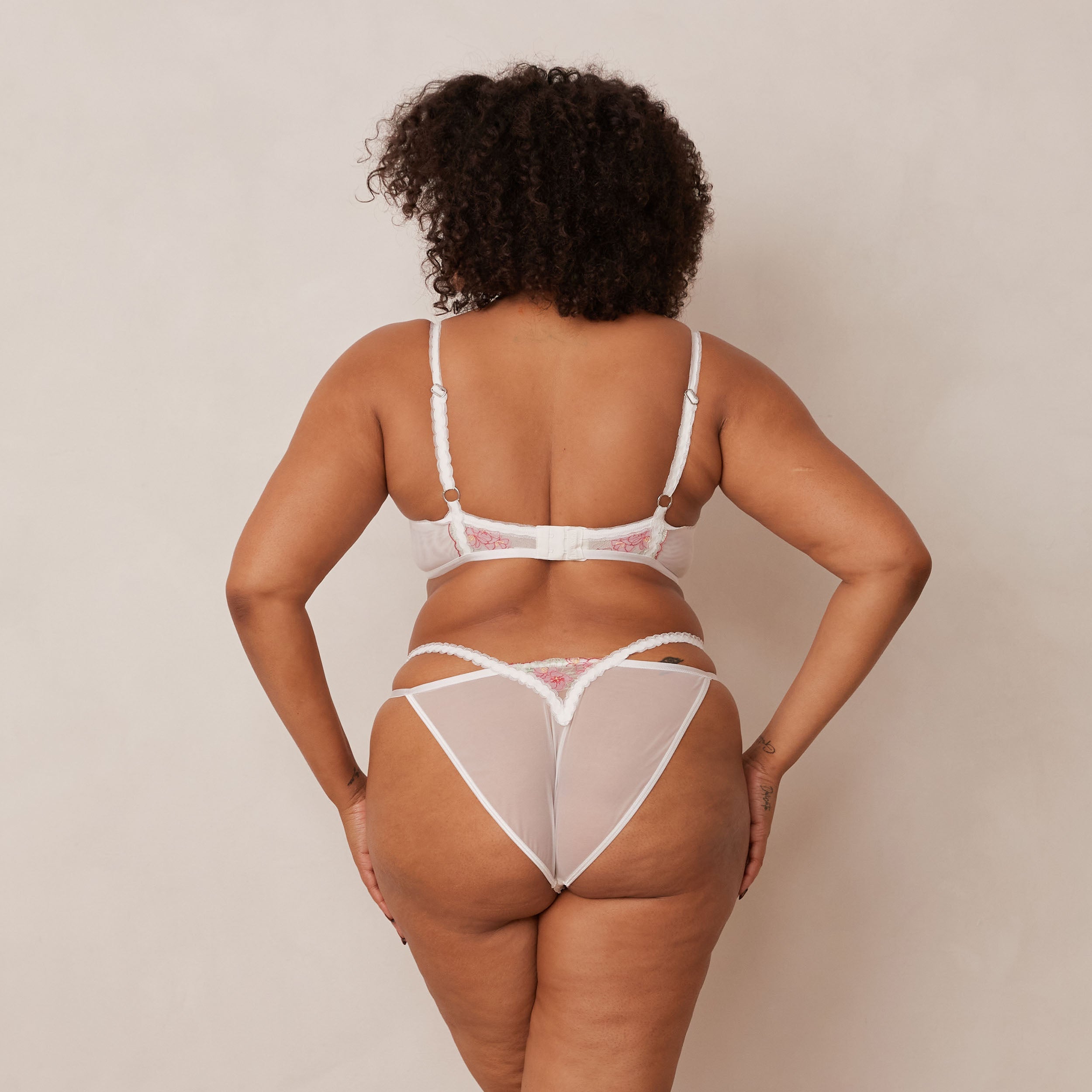 Ditsy Embroidered Balcony Bra - Lace Bralette for Women - Comfortable Underwire Push Up Bra - Perfect for Everyday Wear & Date Nights