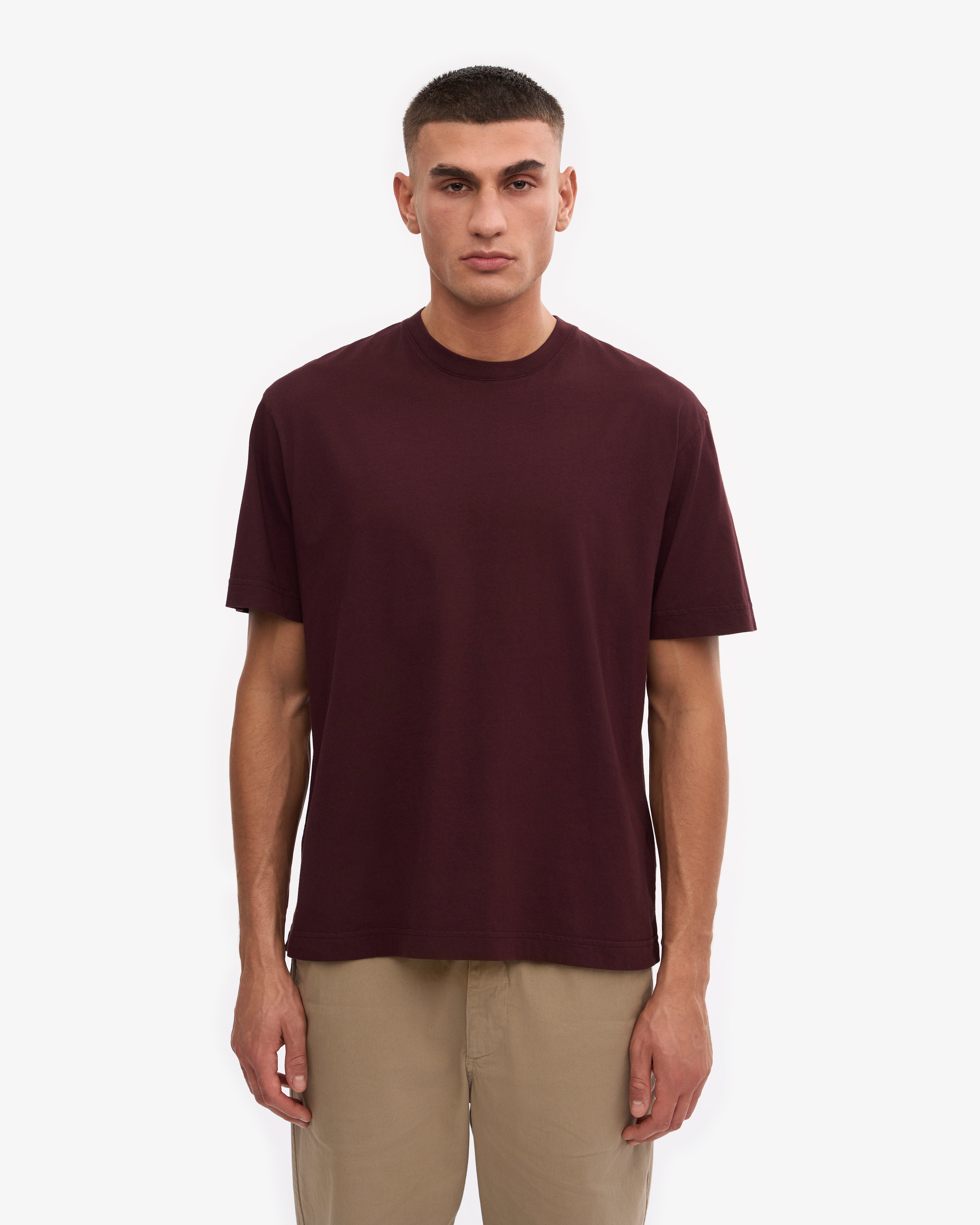 Oversized Organic Cotton T-Shirt for Women - Soft & Comfortable Oxblood Red Tee - Perfect for Casual Wear, Loungewear & Everyday Outfits