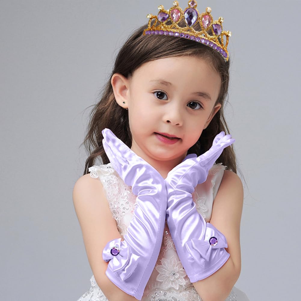 **Rapunzel Princess Dress Up Set - Crown, Necklace, Gloves, Bracelet, Ring & Earrings for Girls | Disney Cosplay Costume Accessories | Perfect for Birthday Parties, Halloween & Dress-Up Play**