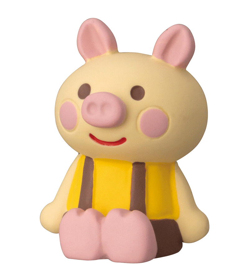 Concombre Little Pig Mini Figurine - Cute Collectible Animal Statue for Home Decor, Gift & Party Favors | Perfect for Nursery, Desk Display & Themed Events