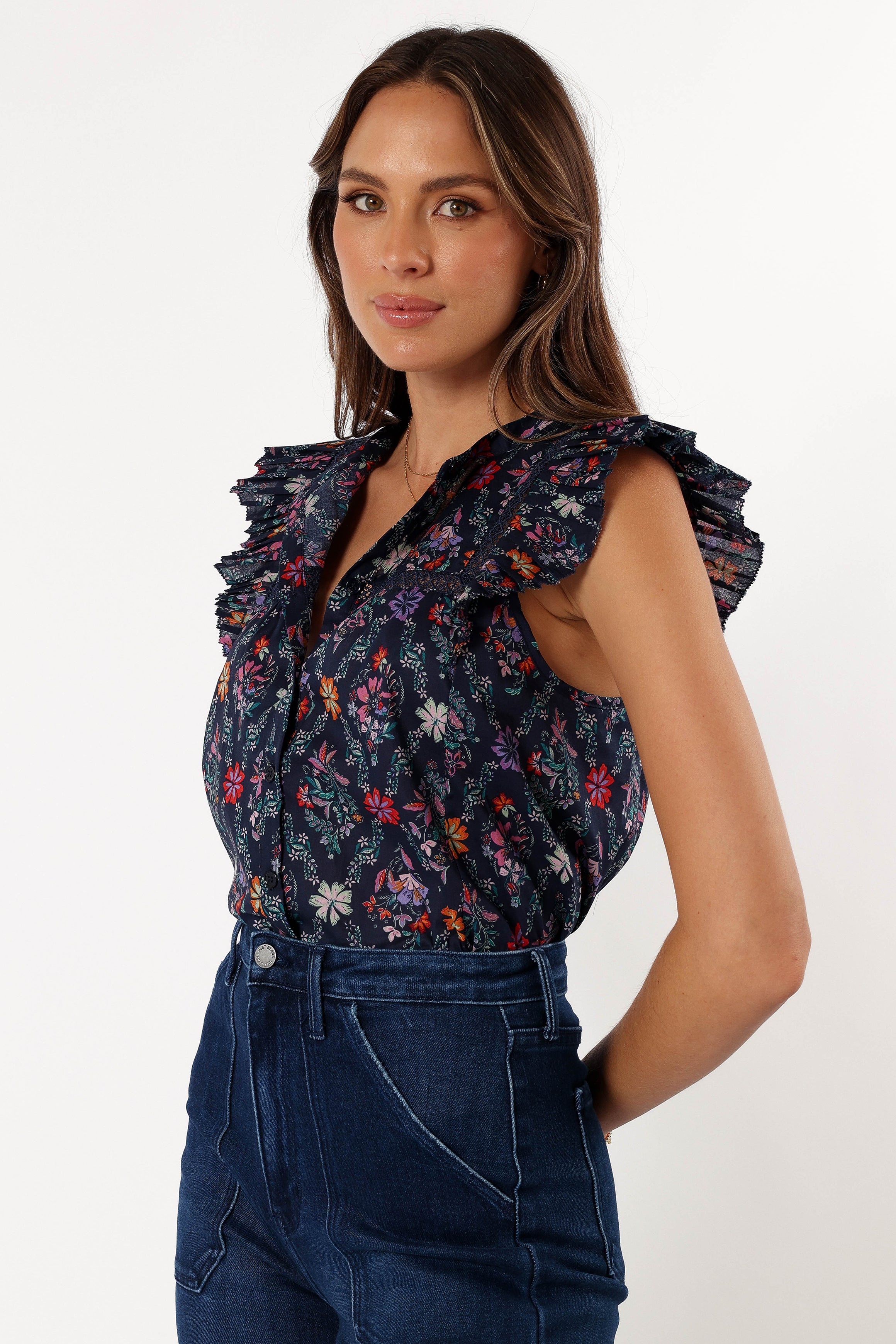 Joelle Women's Navy Blue Casual Top - Comfortable & Stylish Blouse for Everyday Wear, Work, and Outings