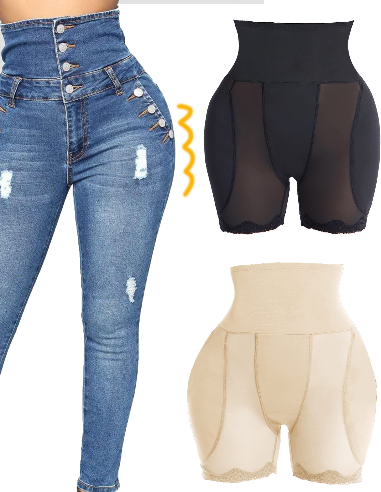 Best Women's Hip Enhancer Shapewear - Butt Shaper Padded Underwear with Tummy Control | Hip Dip Pads & Fake Hips Padding for Curvy Silhouette | Perfect for Bodycon Dresses, Jeans & Special Occasions