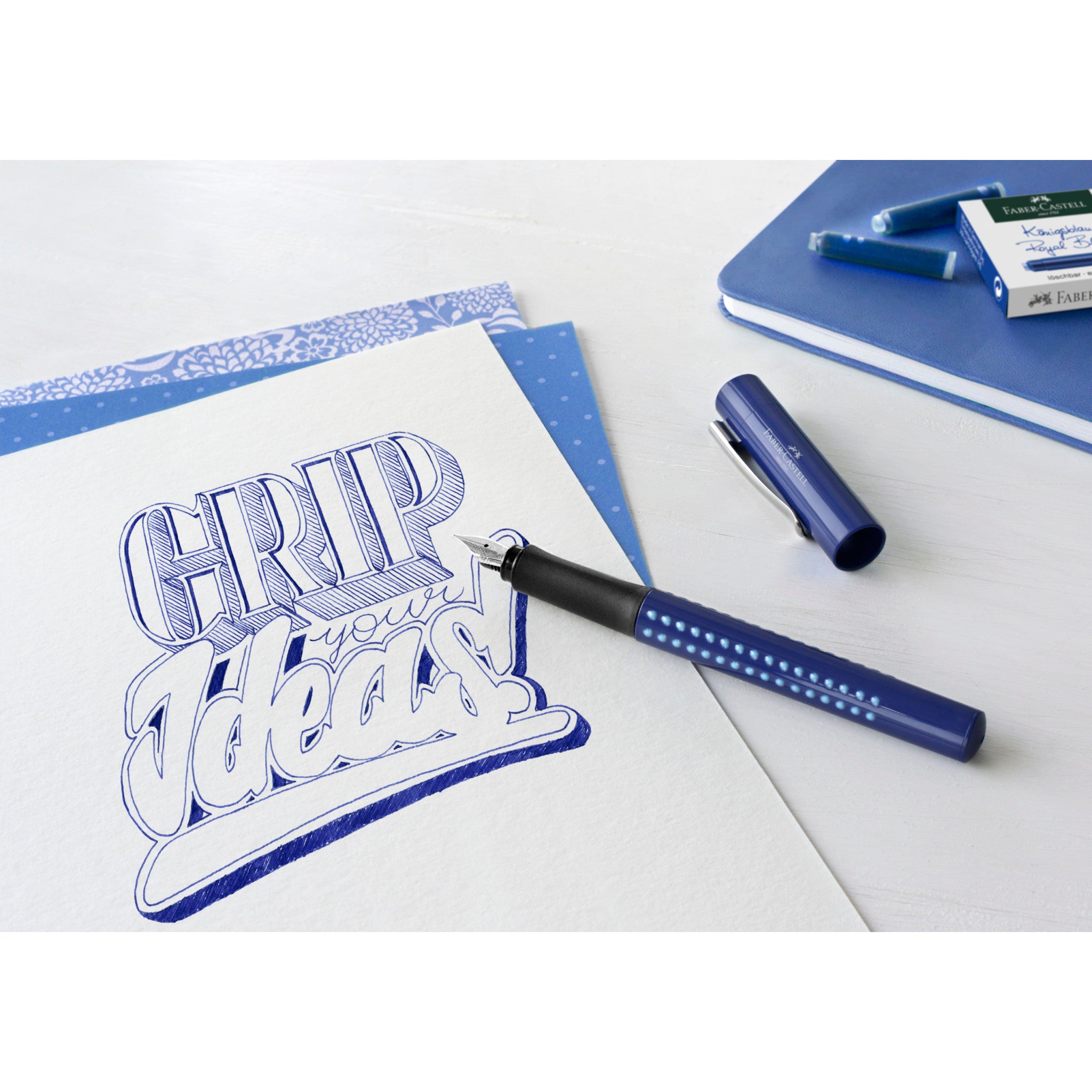 Premium Blue Fountain Pen Ink Cartridges #185506 - Smooth Writing for Calligraphy, Note-Taking & Office Use