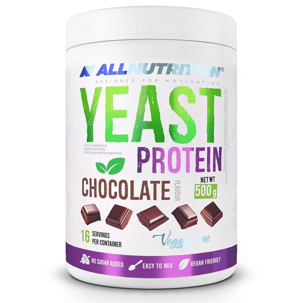 Allnutrition Yeast Protein Chocolate Powder 500g - Premium Vegan Protein Supplement for Muscle Recovery & Weight Management - Perfect for Smoothies, Baking & Post-Workout Shakes