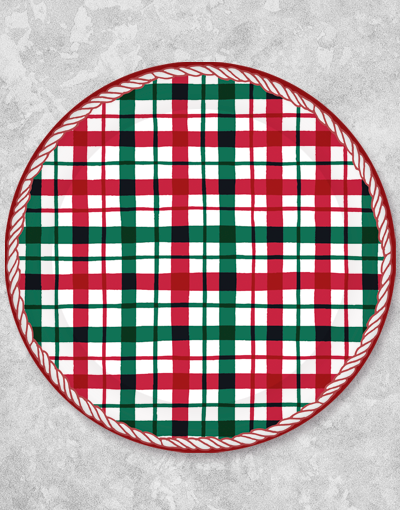 Festive Christmas Plaid Dinner Plates Set of 24 - Holiday Party Dinnerware for Family Gatherings & Seasonal Decorations