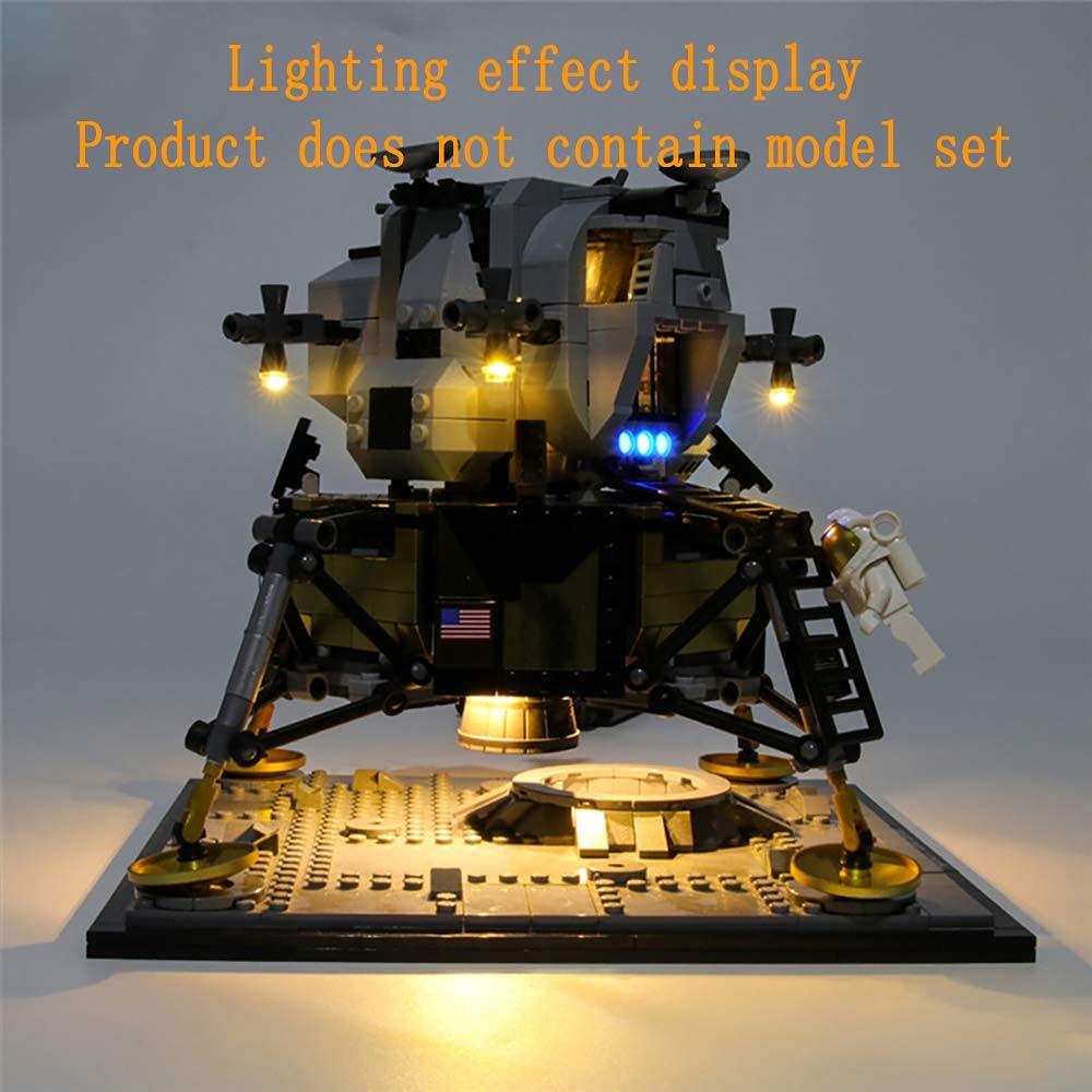 GEAMENT LED Light Kit for NASA Apollo 11 Moon Lander - Compatible with Lego Creator Expert 10266 Building Set (Model Block Not Included) - Perfect for Space Enthusiasts & Lego Display Enhancement
