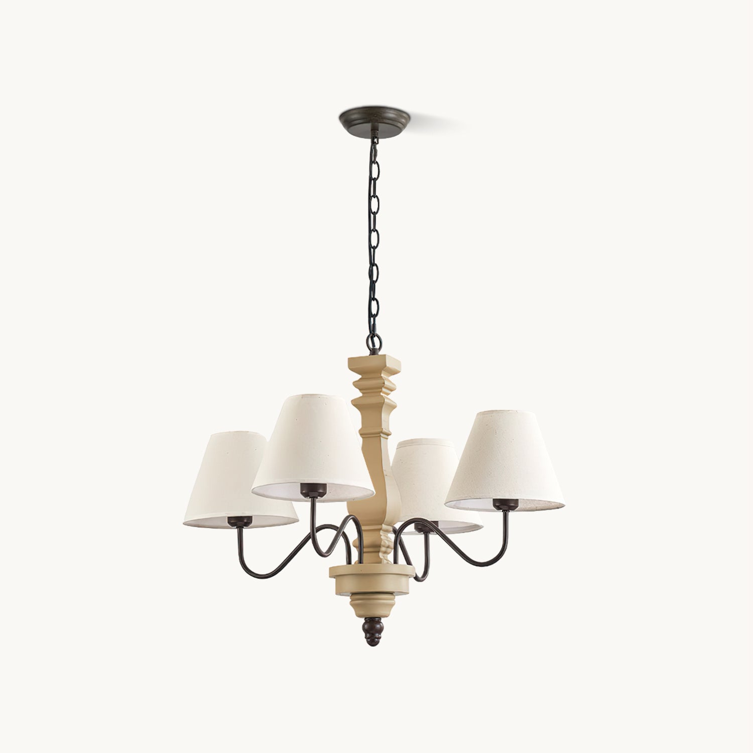 Fatima Wooden Chandelier - Handcrafted Rustic Ceiling Light Fixture for Dining Room, Bedroom & Living Room - Vintage Farmhouse Decor Lighting