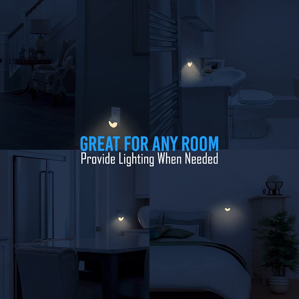 AULTRA LED Night Light 6-Pack - Auto On/Off for Bedroom, Bathroom & Kitchen