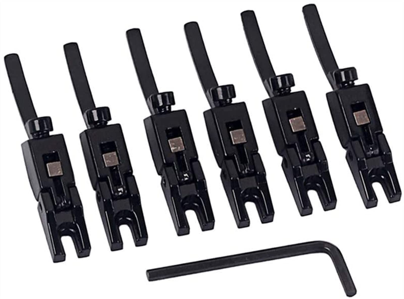 6-Piece Electric Guitar Bridge Saddle Set - Locking Tremolo Bridge String Saddles Replacement Parts for Electric Guitar Tailpiece | Perfect for Guitar Repair, Maintenance & Upgrades