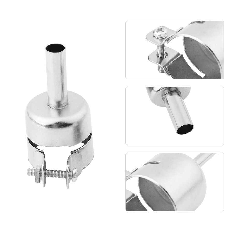 10pcs Heat Gun Nozzle Kit - Round & Square Stainless Steel Nozzles for 850/850A/852/852D Hot Air Soldering Stations - Perfect for Electronics Repair, Welding, and DIY Projects