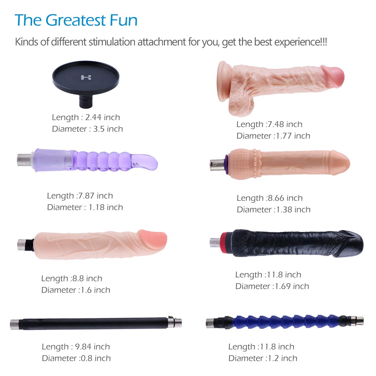 Sinloli Sex Machine for Women - 8 Accessories, 8.9cm Love Machine Adapter, Adult Sex Toy for Vaginal & Anal Stimulation, 3XLR Huge Dildo for Powerful Orgasms - Perfect for Solo Play & Couples Fun in the Bedroom