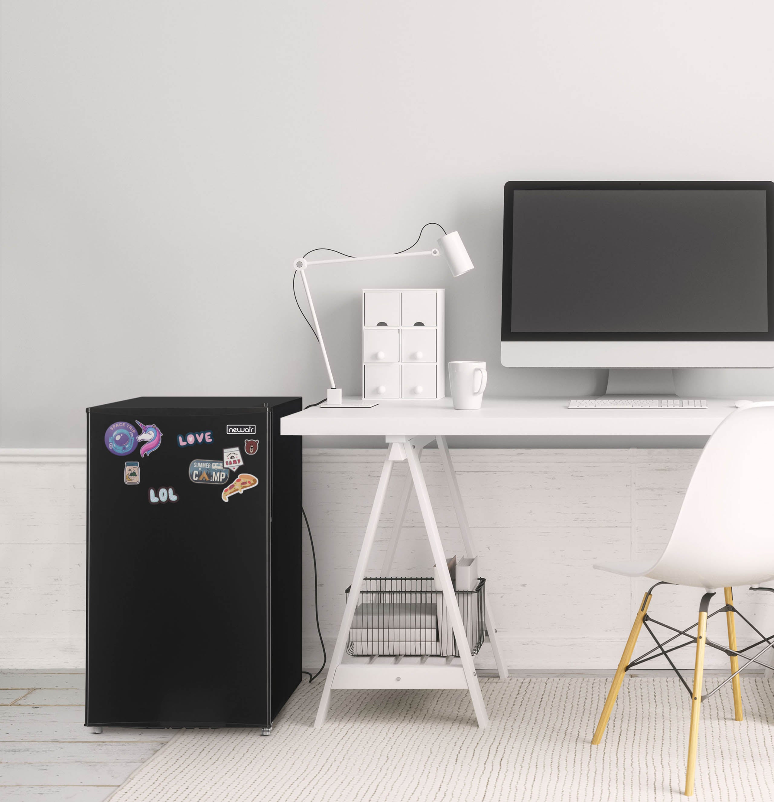Newair® 3.3 Cu. Ft. Compact Mini Fridge with Freezer - Energy Efficient Black Refrigerator for Bedroom, Dorm, Office & Small Spaces - Perfect for Snacks, Drinks & Personal Food Storage