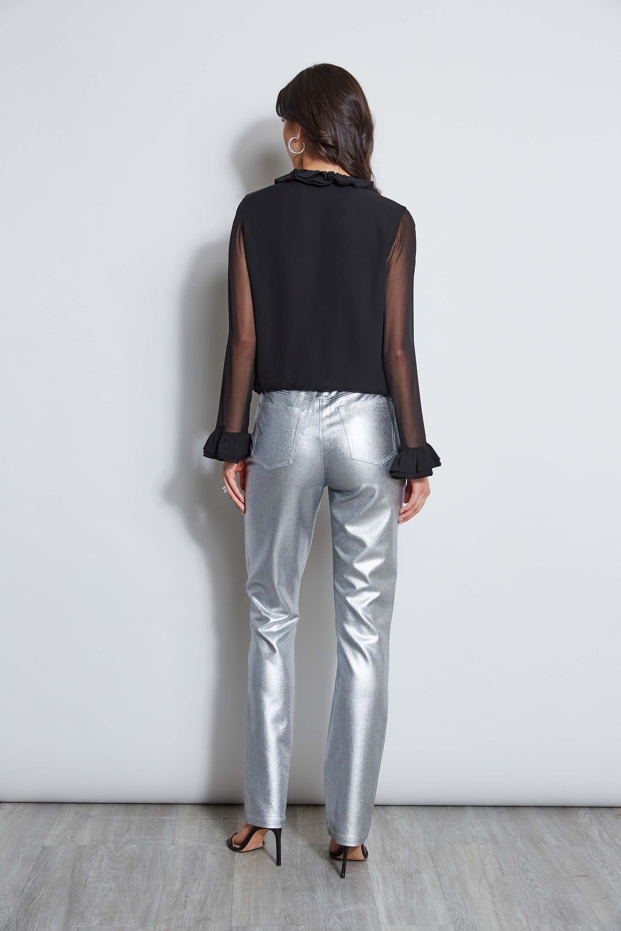 Elegant Ruffle Silk Blouse for Women - Soft & Breathable Silk Shirt - Perfect for Office, Party & Special Occasions