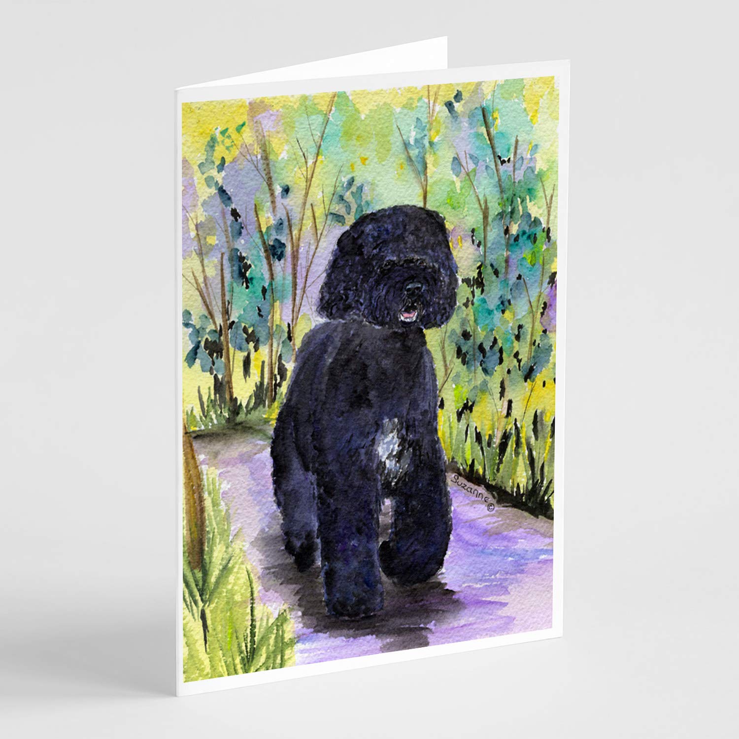 Portuguese Water Dog Greeting Cards - Pack of 8 Blank A7 Note Cards (5x7) with Envelopes | Whimsical Animal Stationery for Birthdays, Thank You Notes & Special Occasions