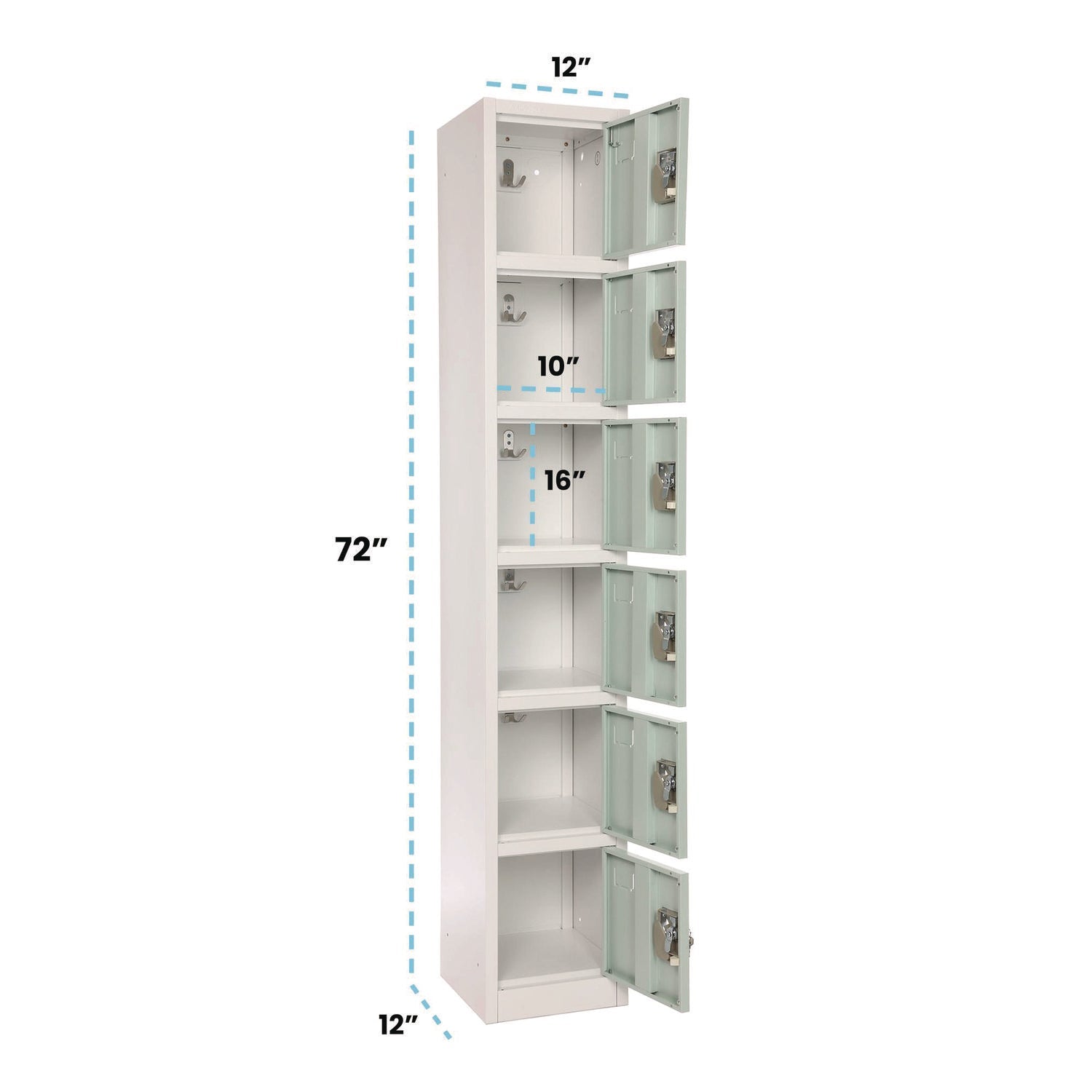 AdirOffice 6-Compartment Steel Storage Locker - 12