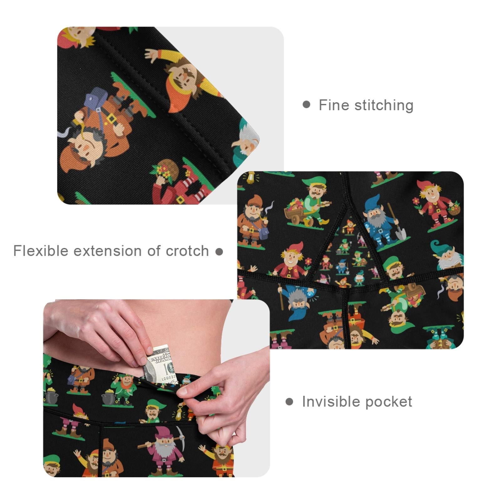 Fairy Tale Gnome Yoga Pants - High Waist Tummy Control Leggings for Women, Workout & Running (M) - Perfect for Gym & Outdoor Sports