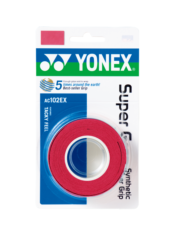 Yonex AC102EX 3 Super Grap Badminton Grip - 3 Wraps | Premium Sweat Absorbent Overgrip for Badminton, Tennis & Squash Rackets | Improves Comfort & Control During Play
