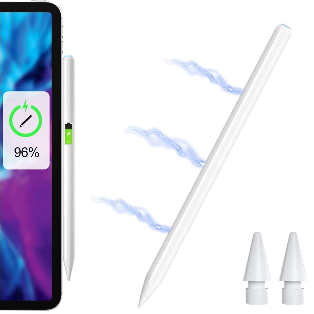 SLAUNT Magnetic Stylus Pen for iPad with Palm Rejection - Compatible with iPad Pro 11/12.9 (2018-2022), iPad Air 4th/5th Gen, iPad Mini 6th Gen - Precise iPad Pencil for Drawing, Note Taking & Digital Art