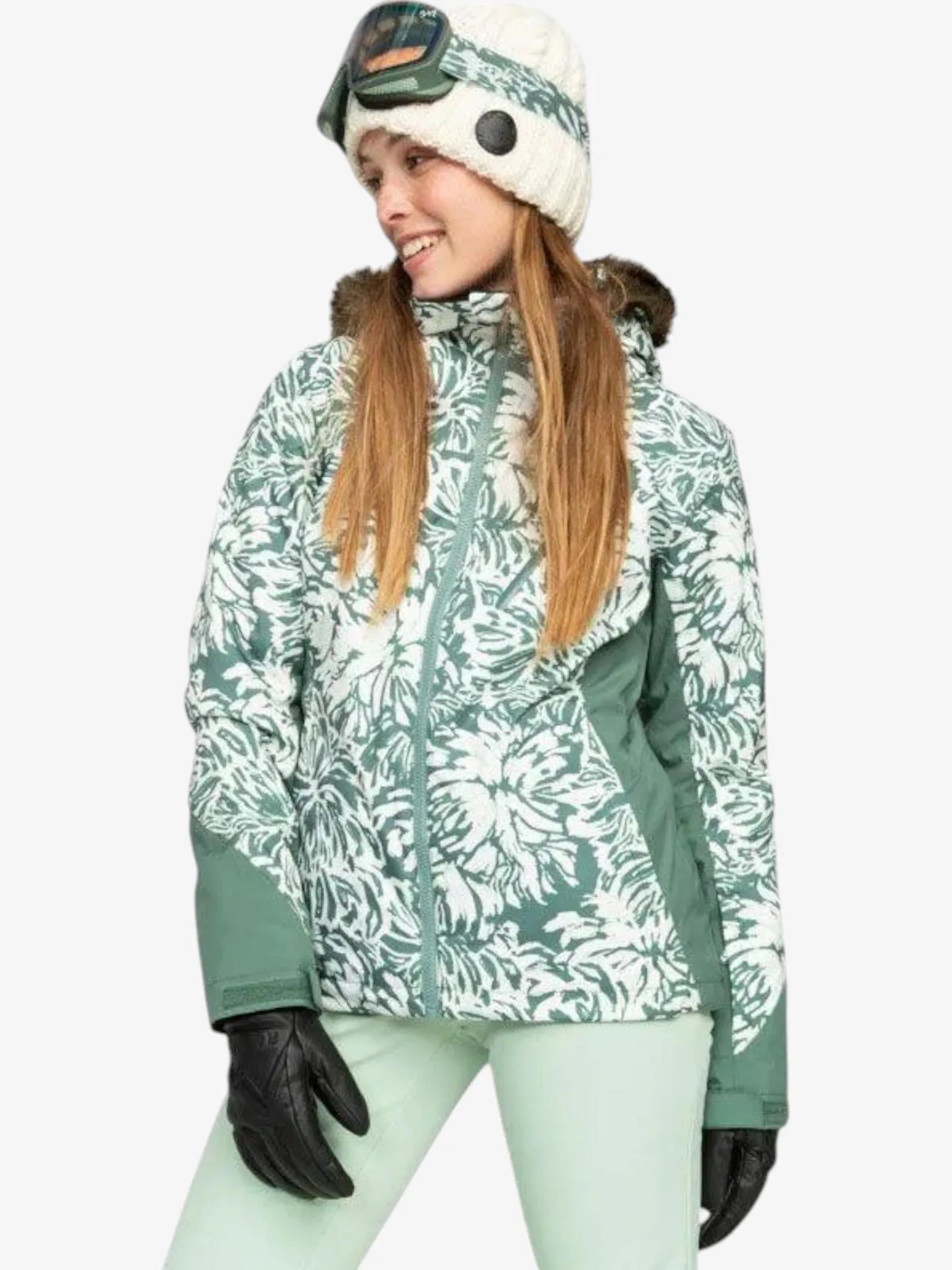 Roxy Premium Green Snow & Jet Ski Jacket - Waterproof Winter Coat for Women - Perfect for Skiing, Snowboarding & Water Sports Adventures