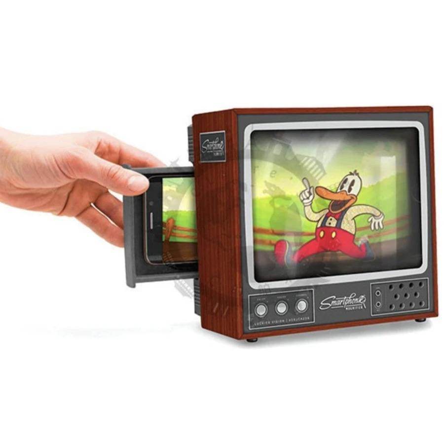 Vintage TV Style Magnifying Glass for Phone - Retro Phone Screen Enlarger with Stand - Perfect for Reading, Crafts & Elderly Use