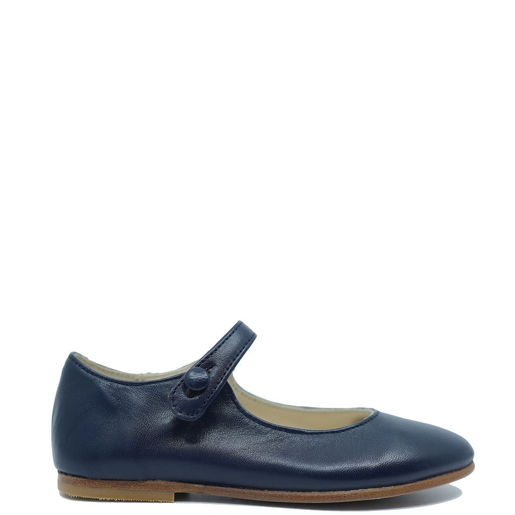Bonpoint Navy Leather Ella Mary Jane Shoes for Baby Girls - Classic & Comfortable First Walkers for Special Occasions & Daily Wear