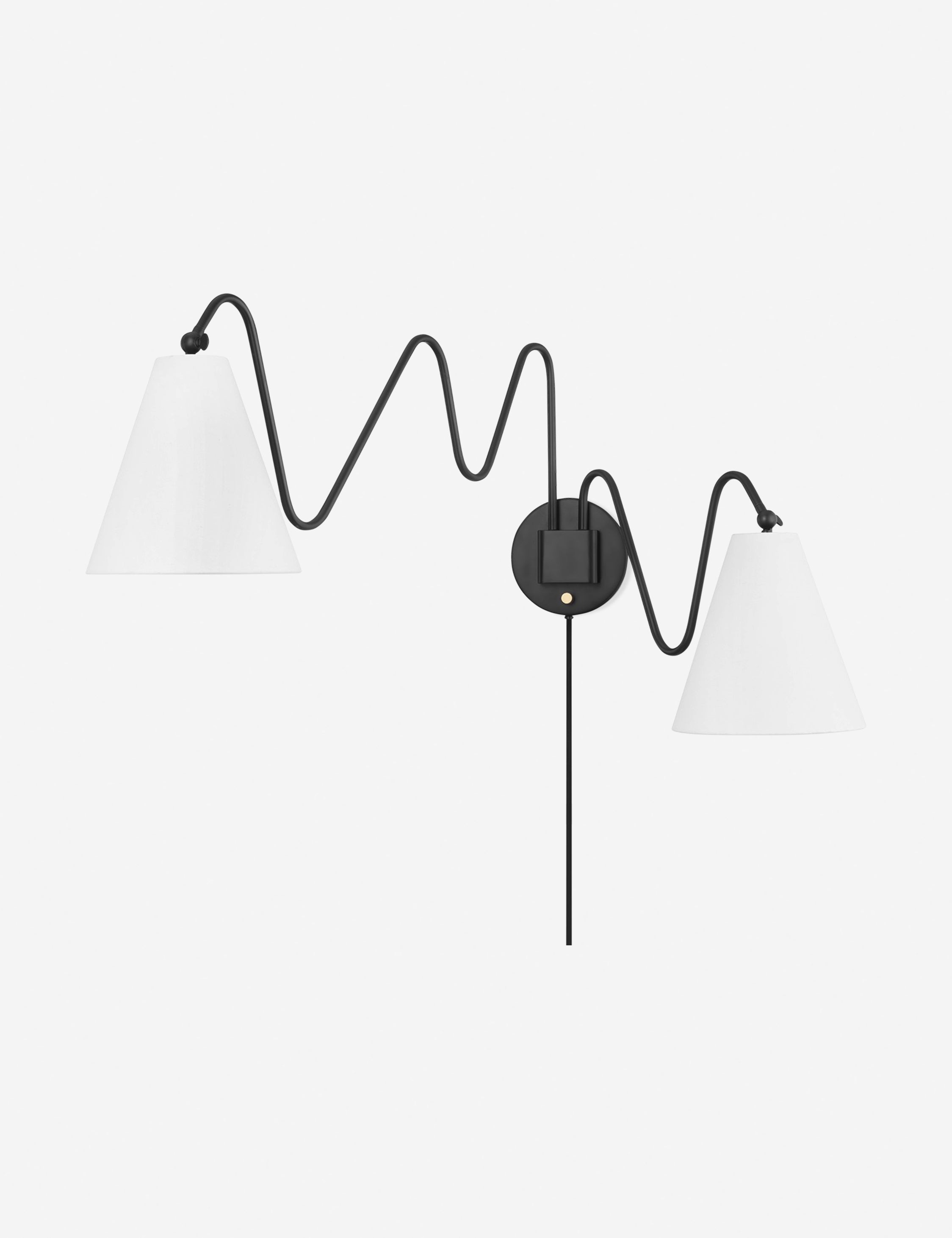 Dellon Double Plug-In Wall Sconce Light Fixture - Modern Plug-In Wall Lamp for Bedroom, Living Room, Hallway - Easy Installation, No Wiring Needed